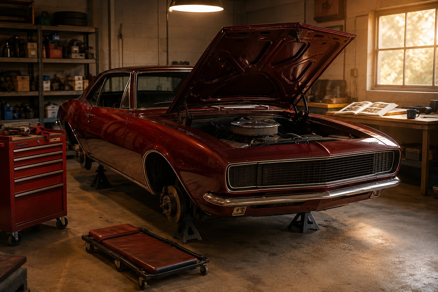 Classic car restoration in progress