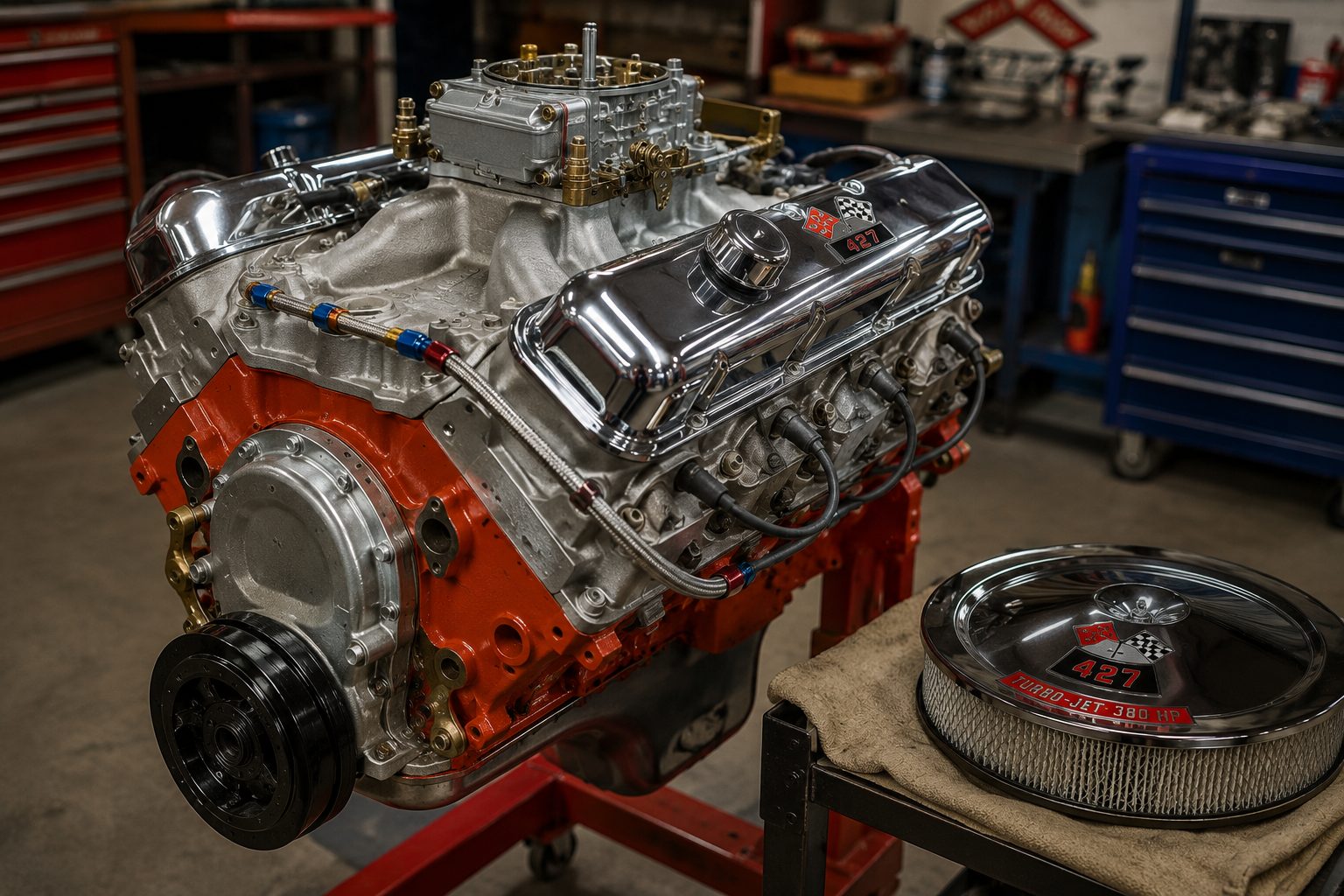Rebuilt classic V8 engine
