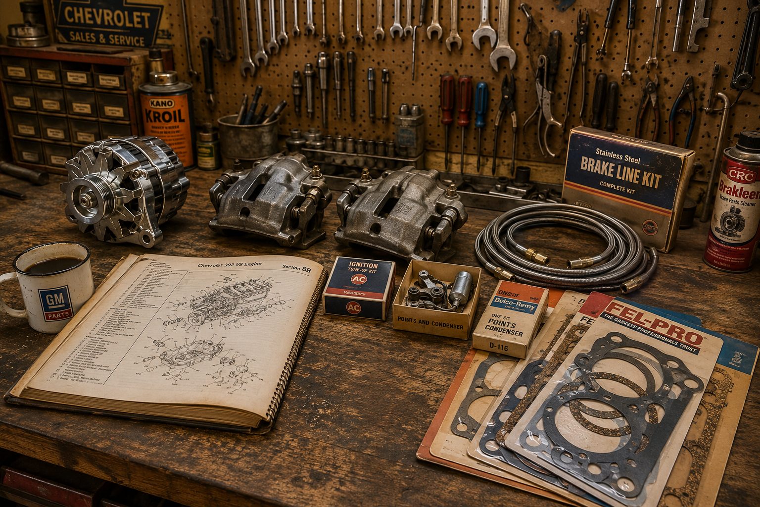 Classic car restoration workbench